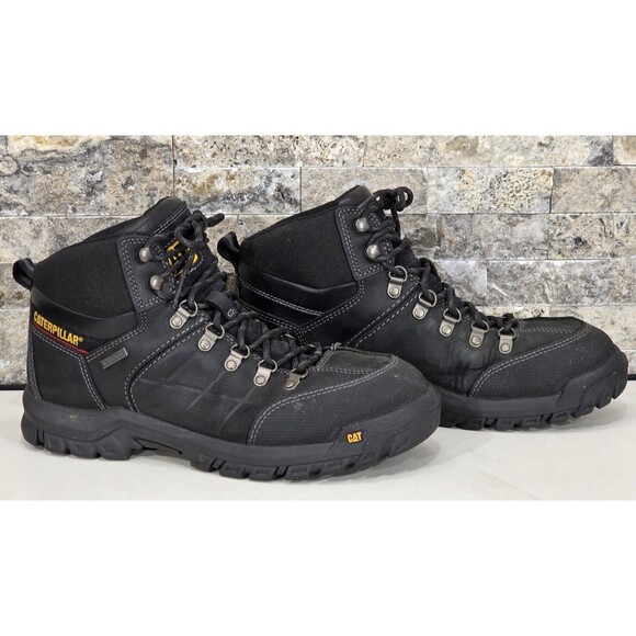CAT Threshold Work Boots Waterproof Soft Toe Lace Up Black P74129 Men's 10.5 M - Picture 1 of 11